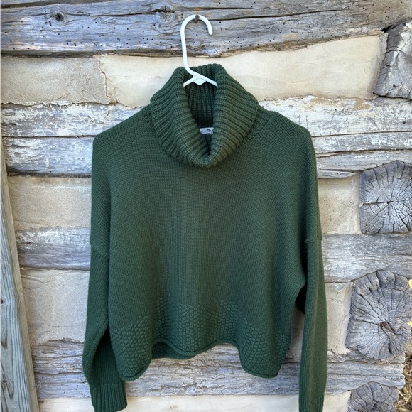 Madewell Green Sadler Heavy Turtleneck Sweater Size M - Picture 1 of 6